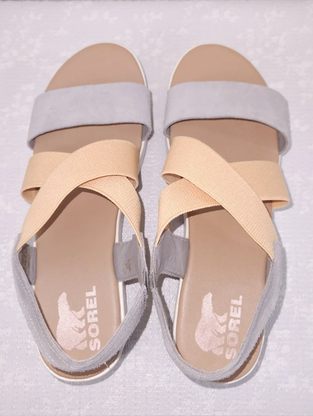 SOREL Cameron Flatform Slingback Platform Sandals US 10 Chrome Grey Chalk - Picture 8 of 11
